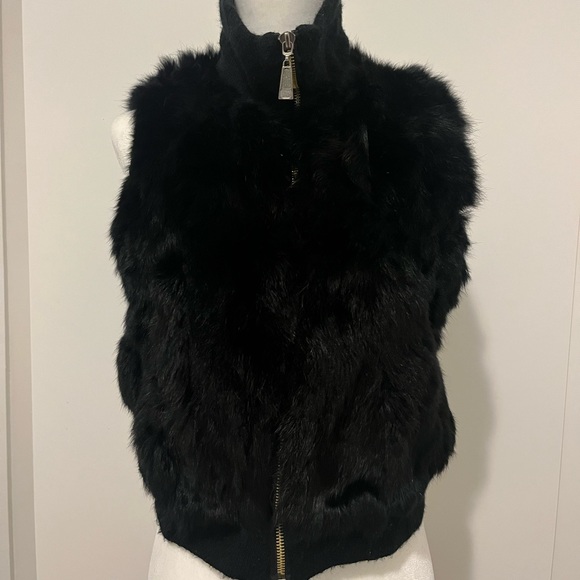 VINTAGE - BLACK FOX FUR VEST - Picture 2 of 7